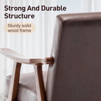 Fauteuil d'appoint moderne marron foncé 26 avec cadre en bois massif et dossier extra-épais