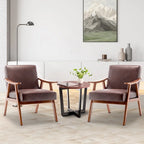 Fauteuil d'appoint moderne marron foncé 26 avec cadre en bois massif et dossier extra-épais