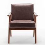 Fauteuil d'appoint moderne marron foncé 26 avec cadre en bois massif et dossier extra-épais