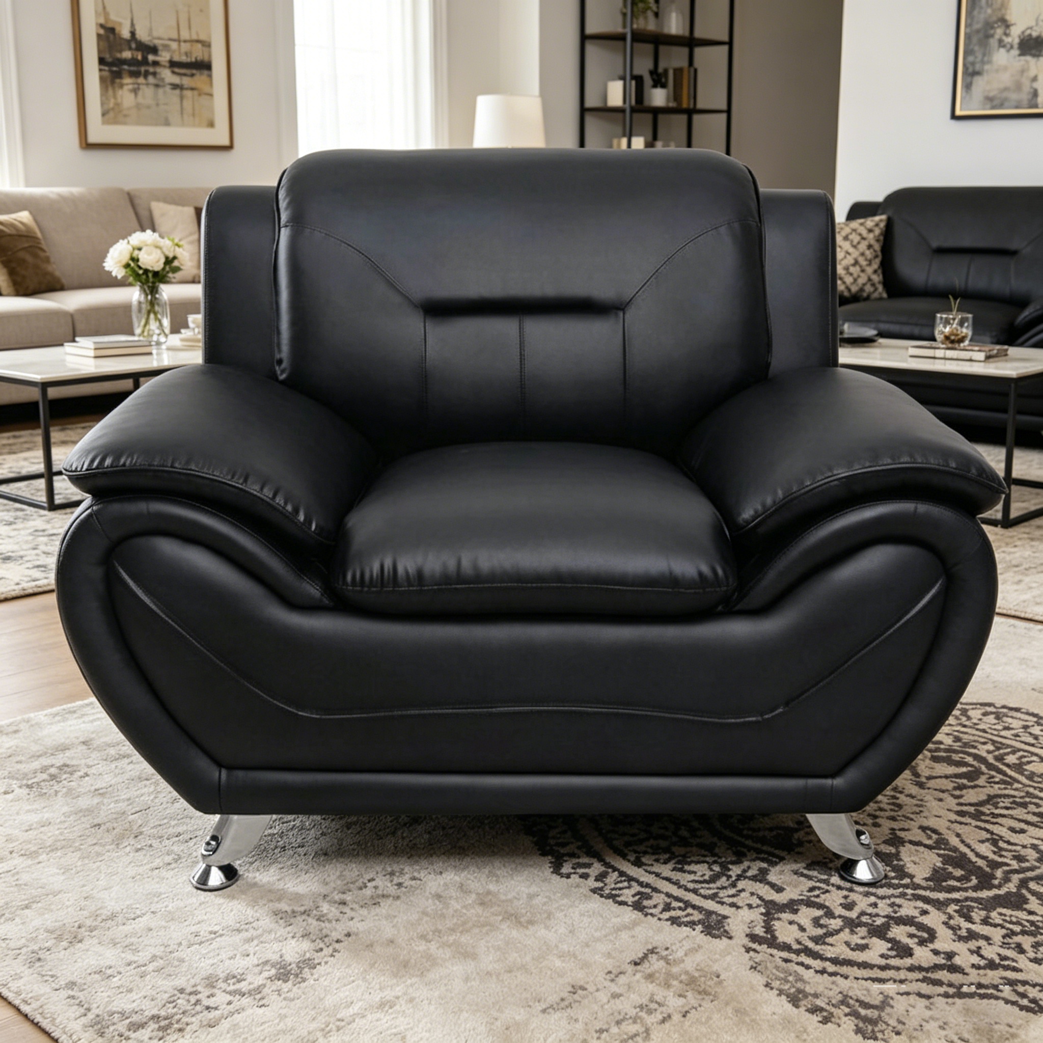 Fauteuil club en similicuir Michael Segura