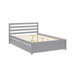 Lit plateforme en bois pleine grandeur avec tête de lit et lit gigogne double
