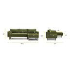 Canapé sectionnel droit Napa 104.5 en tissu