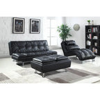 Chaise longue capitonnée Isley avec base arquée