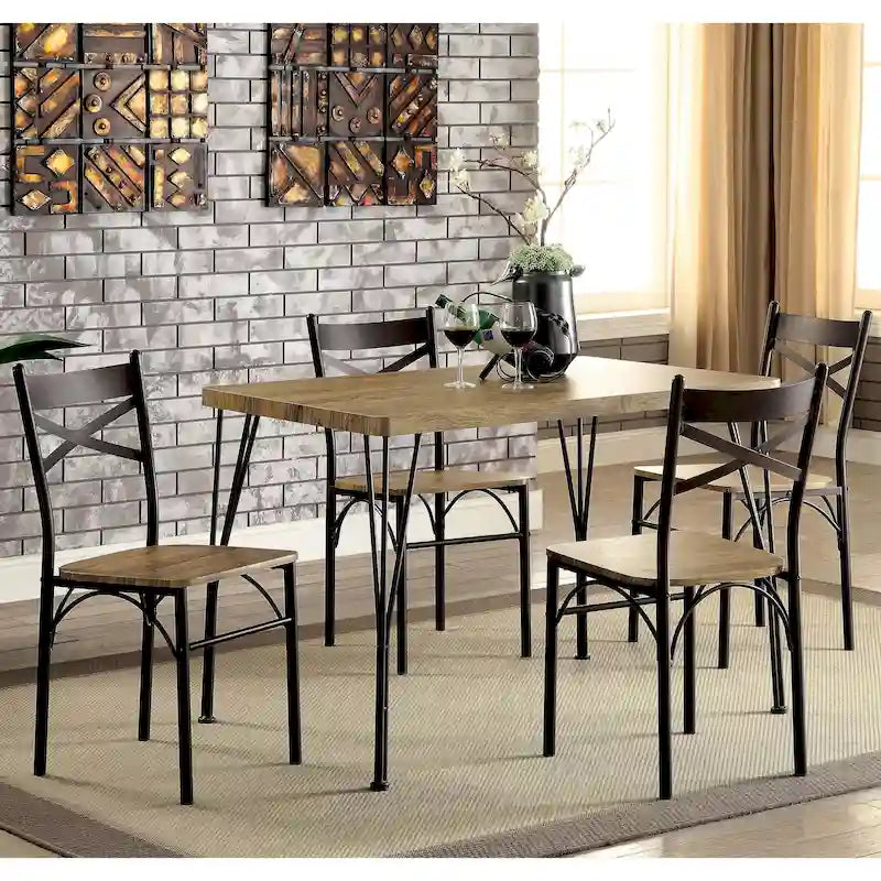 Ensemble de salle à manger Zath Industrial Metal 5 pièces par Furniture of America