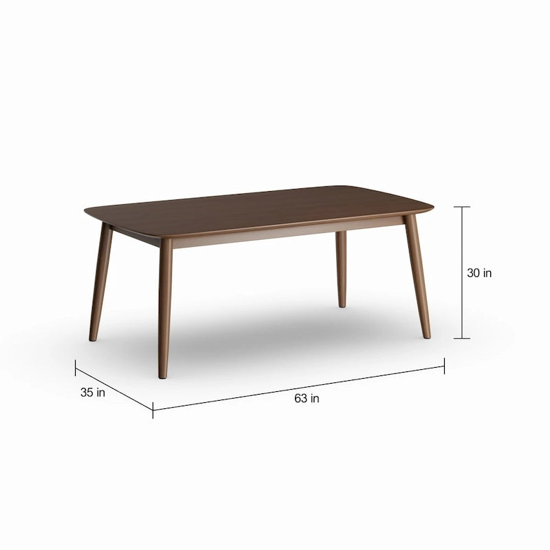 Ensemble de salle à manger Haapajarvi Mid-century Modern 6 pièces en chêne moyen