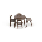 Ensemble de salle à manger Haapajarvi Mid-century Modern 6 pièces en chêne moyen