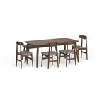 Ensemble de salle à manger Haapajarvi Mid-century Modern 6 pièces en chêne moyen