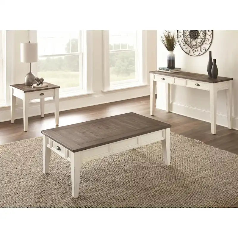 Table basse bicolore Cottonville avec rangement