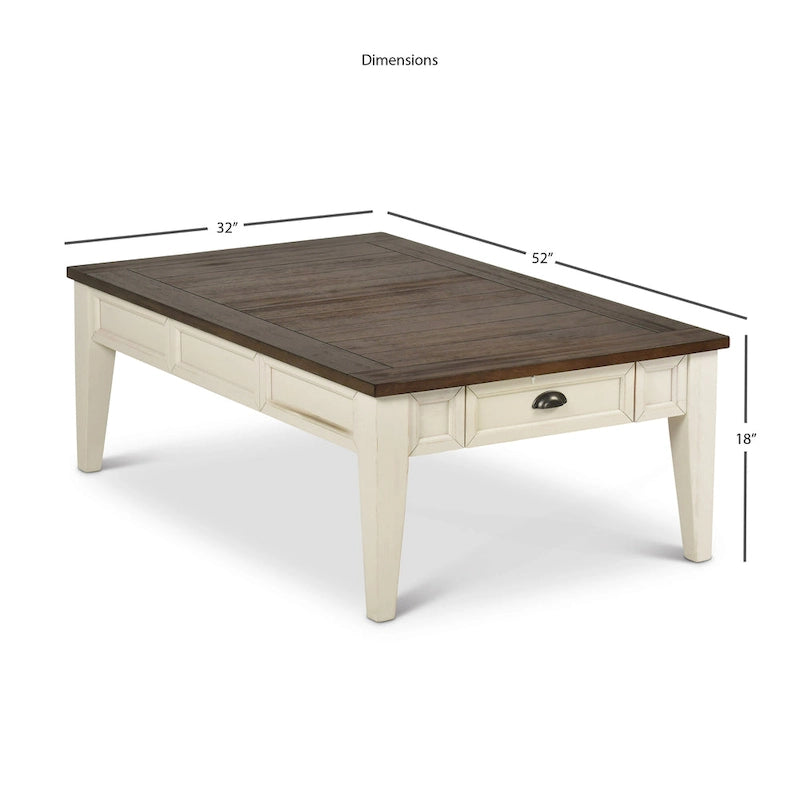 Table basse bicolore Cottonville avec rangement