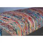 Banc rembourré 47 Rainbow Stripe Blue Leg