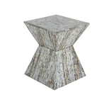 Table d'appoint en nacre faite à la main en forme de sablier - Grise ou Beige - Roche River Decor