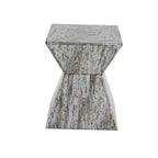 Table d'appoint en nacre faite à la main en forme de sablier - Grise ou Beige - Roche River Decor