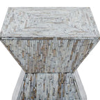 Table d'appoint en nacre faite à la main en forme de sablier - Grise ou Beige - Roche River Decor