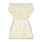 Table d'appoint en nacre faite à la main en forme de sablier - Grise ou Beige - Roche River Decor