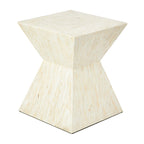 Table d'appoint en nacre faite à la main en forme de sablier - Grise ou Beige - Roche River Decor