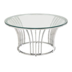 Table basse Cottbus avec plateau en verre et finition chromée par iNSPIRE Q Bold