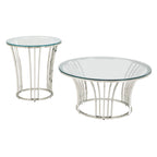 Table basse Cottbus avec plateau en verre et finition chromée par iNSPIRE Q Bold