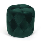 Pouf rond touffeté Adeco - Repose-pieds en tissu