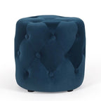 Pouf rond touffeté Adeco - Repose-pieds en tissu