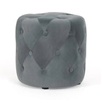 Pouf rond touffeté Adeco - Repose-pieds en tissu