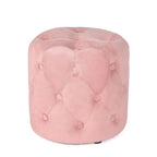 Pouf rond touffeté Adeco - Repose-pieds en tissu