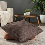 Pouf/coussin de sol en jute texturé Faxon