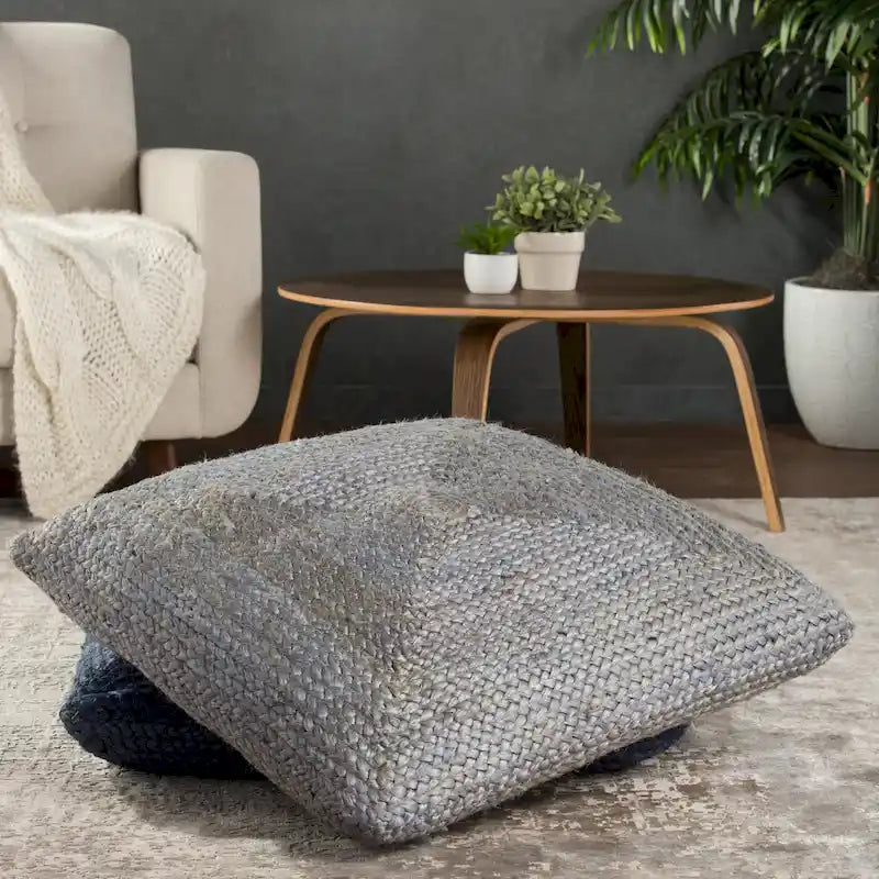 Pouf/coussin de sol en jute texturé Faxon