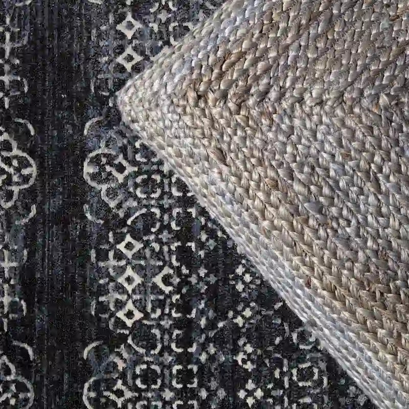Pouf/coussin de sol en jute texturé Faxon