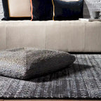 Pouf/coussin de sol en jute texturé Faxon