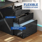 Bureau de jeu en L à LED, bureau d'angle pour ordinateur de 65 pouces avec support d'écran et armoire de rangement