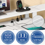 Bureau de jeu en L à LED, bureau d'angle pour ordinateur de 65 pouces avec support d'écran et armoire de rangement