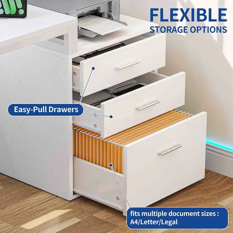 Bureau de jeu en L à LED, bureau d'angle pour ordinateur de 65 pouces avec support d'écran et armoire de rangement