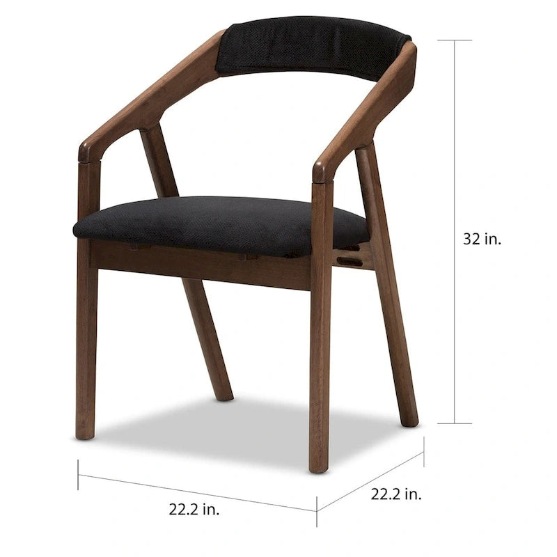 Ensemble de salle à manger 5 pièces en tissu gris du milieu du siècle