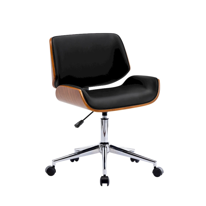 Chaise de bureau Herning en similicuir style Mid-Century