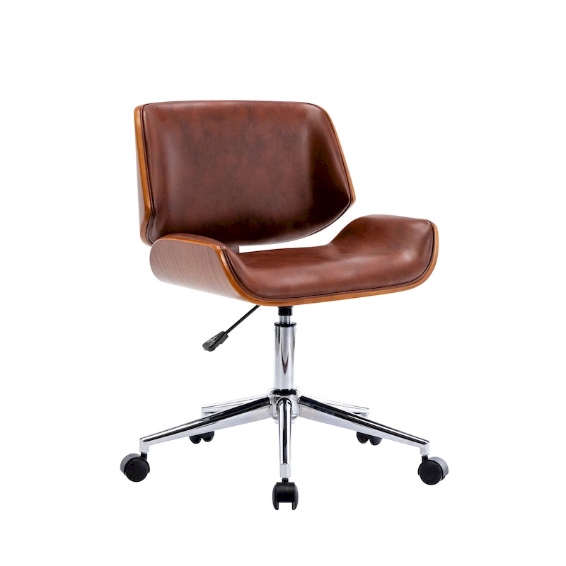Chaise de bureau Herning en similicuir style Mid-Century