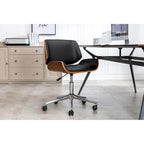 Chaise de bureau Herning en similicuir style Mid-Century