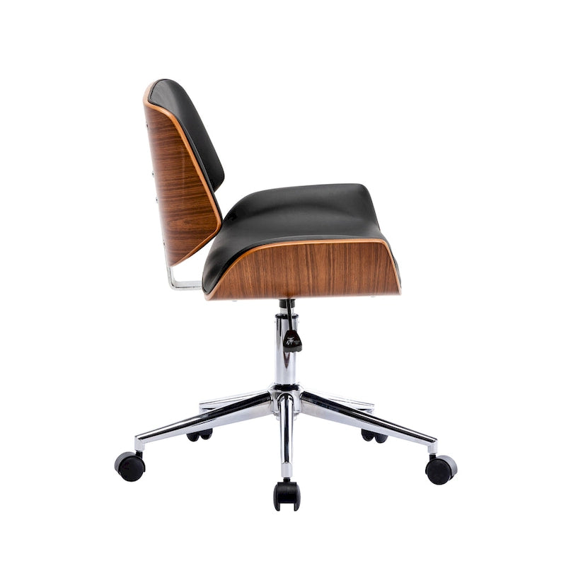 Chaise de bureau Herning en similicuir style Mid-Century