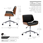 Chaise de bureau Herning en similicuir style Mid-Century