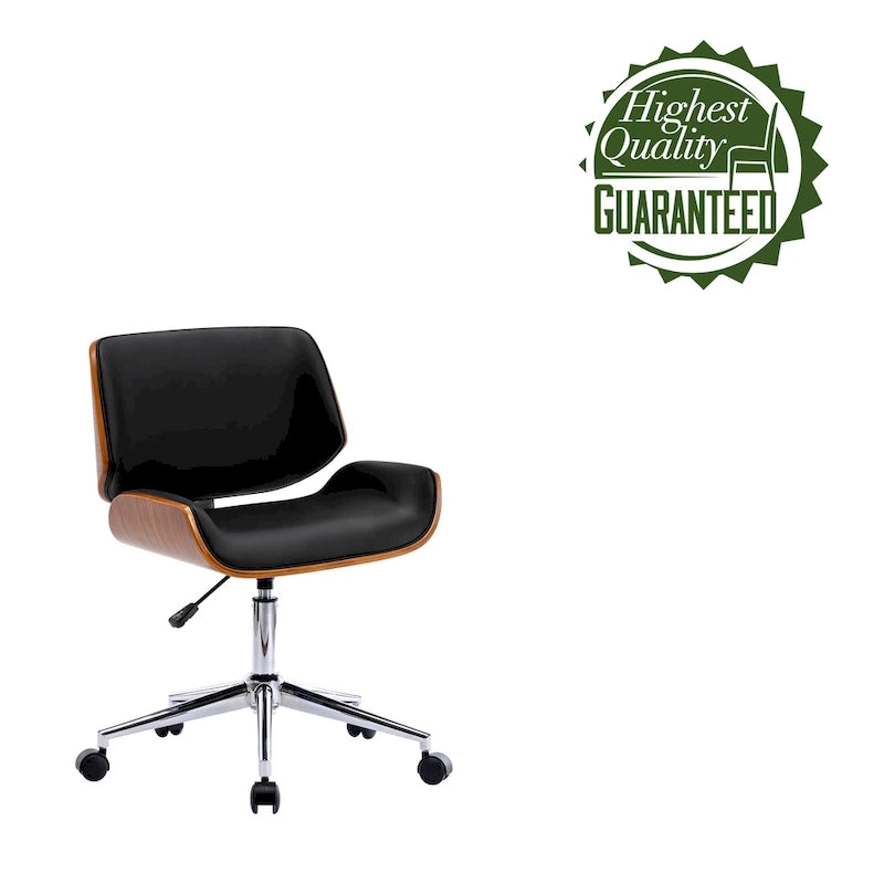 Chaise de bureau Herning en similicuir style Mid-Century