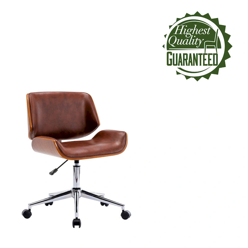 Chaise de bureau Herning en similicuir style Mid-Century