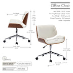 Chaise de bureau Herning en similicuir style Mid-Century