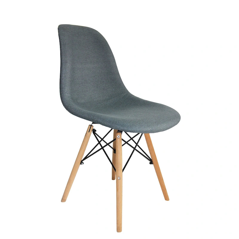 Chaises de salle à manger modernes Haig, tissu et bois de hêtre