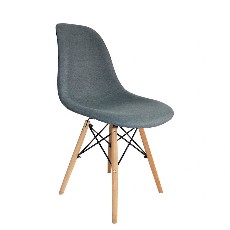Chaises de salle à manger modernes Haig, tissu et bois de hêtre