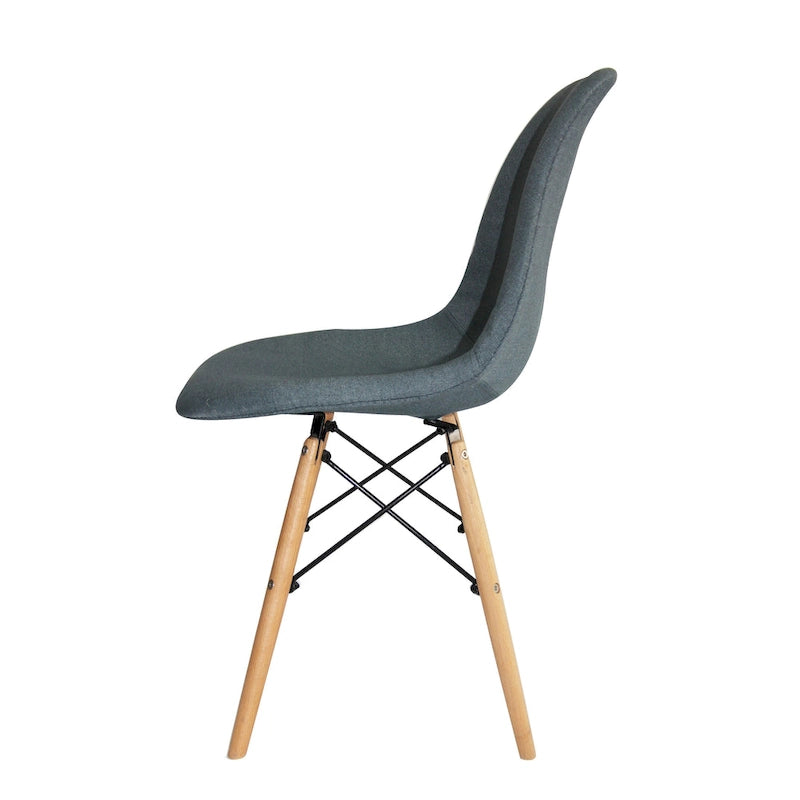Chaises de salle à manger modernes Haig, tissu et bois de hêtre