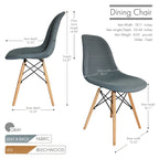 Chaises de salle à manger modernes Haig, tissu et bois de hêtre