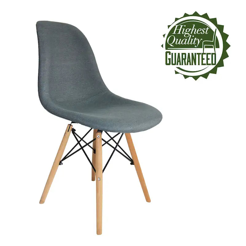 Chaises de salle à manger modernes Haig, tissu et bois de hêtre