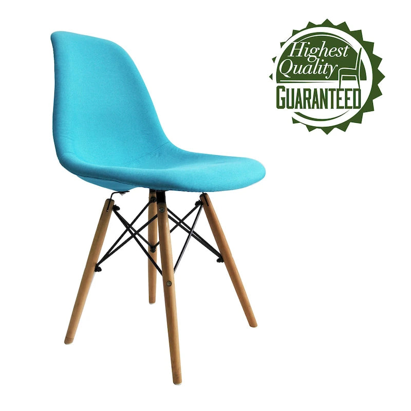 Chaises de salle à manger modernes Haig, tissu et bois de hêtre