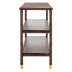 Console Francina à 2 étagères, brun foncé/doré - 42 L x 15,8 P x 29 H