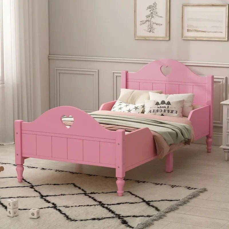 Lit pour tout-petit Macaron double avec barrières de sécurité latérales, tête de lit et pied de lit