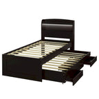 Lit plateforme Twin XL avec rangement et tête de lit LED, station de charge, lit gigogne simple et 2 tiroirs